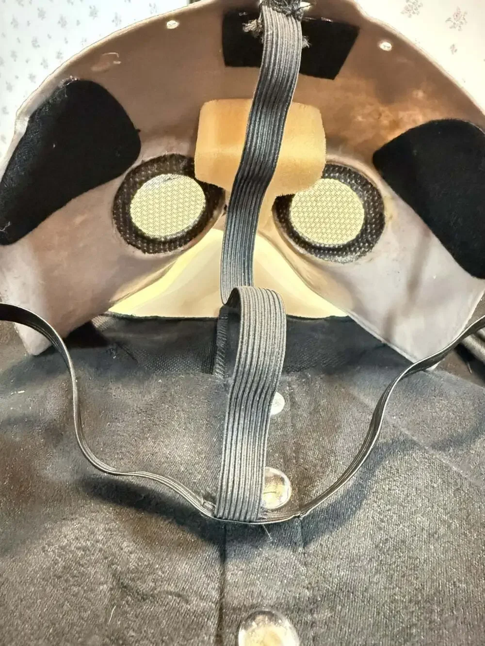 Black Plague Doctor Costume Long Nose Bird Mask Spirit Halloween Masquerade XL